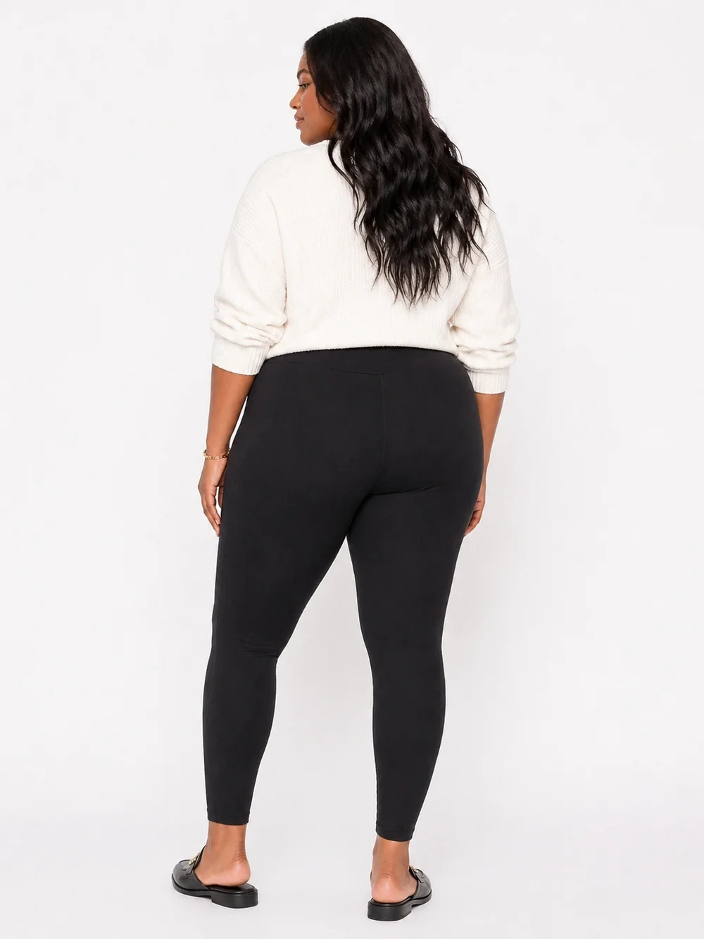 ASOS Plus Size Black Stretch Leggings Size 22 - Picture 2 of 5